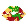 Juneteenth Independence Day lips illustration. June 19. Day of freedom and emancipation. African-American history