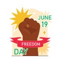 Juneteenth. Independence and emancipation day of black people