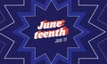 Juneteenth - June 19 - horizontal banner devoted to emancipation of those who had been enslaved in the USA