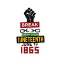 Break Every Chain. Juneteenth. June 19, 1865