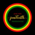 Juneteenth sign. African American holiday on June 19. Vector template for typography poster, banner, greeting card