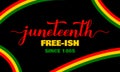 Juneteenth sign. African American holiday on June 19. Vector template for typography poster, banner, greeting card, postcard,