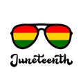 Juneteenth sign. African American holiday on June 19. Vector template for typography poster, banner, postcard, sticker