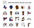 Juneteenth Slavery Related Pixel Perfect Colored Icon Set Vector Illustration Design Royalty Free Stock Photo