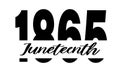 1865 juneteenth - vector logo design for Juneteenth celebration. Black and white typography print isolated on white Royalty Free Stock Photo