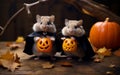 A Jungarian hamsters and Halloween Royalty Free Stock Photo