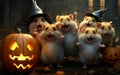 A Jungarian hamsters and Halloween Royalty Free Stock Photo