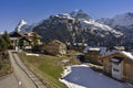 Jungfrau Massive and Eiger north wall from Murren, Switzerland Royalty Free Stock Photo
