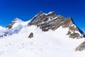 Jungfrau mountain - View of the mountain Jungfrau in the Bernese Alps in Switzerland - travel destination in Europe Royalty Free Stock Photo