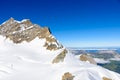 Jungfrau mountain - View of the mountain Jungfrau in the Bernese Alps in Switzerland - travel destination in Europe Royalty Free Stock Photo