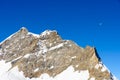 Jungfrau mountain - View of the mountain Jungfrau in the Bernese Alps in Switzerland - travel destination in Europe Royalty Free Stock Photo