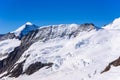 Jungfrau mountain - View of the mountain Jungfrau in the Bernese Alps in Switzerland - travel destination in Europe Royalty Free Stock Photo