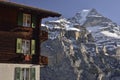 Jungfrau from Murren village. Swiss Alps