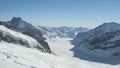 Jungfraujoch glacier snowcapped mountain range. Royalty Free Stock Photo