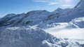 Jungfraujoch glacier snowcapped mountain range. Royalty Free Stock Photo