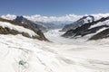 Jungfraujoch and Great Aletsch Glacier on Jungfrau top of Europe in the Alps in Switzerland Royalty Free Stock Photo