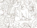 Jungle animals cartoon coloring book vector Royalty Free Stock Photo