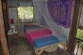 A jungle bedroom exhibit in the tropical biome at the Eden Project in Cornwall