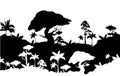 Jungle black silhouette vector illustration