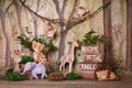 Jungle cute animals 3d custom decor Royalty Free Stock Photo