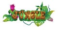 Jungle flat banner vector template