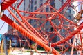 Jungle gym ropes in a park children& x27;s playroom Royalty Free Stock Photo