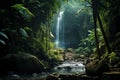 A jungle hike to discover hidden waterfalls realistic tropical background