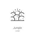 jungle icon vector from jungle collection. Thin line jungle outline icon vector illustration. Outline, thin line jungle icon for