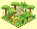 Jungle Landscape Isometric Composition Royalty Free Stock Photo