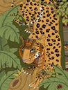 Jungle leopard coloring page