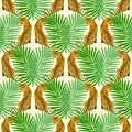 Jungle leopard seamless pattern.