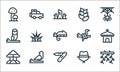 Jungle line icons. linear set. quality vector line set such as vines, tree, sun hat, bird, owl, snake, hel Royalty Free Stock Photo