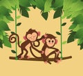 Jungle monkeys cartoon