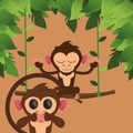 Jungle monkeys cartoon