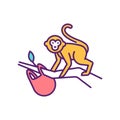 Jungle monkeys RGB color icon