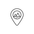 jungle, mountain, location line icon. Element of jungle for mobile concept and w