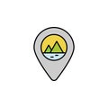 jungle, mountain, location line icon. Element of jungle for mobile concept and web apps illustration. Thin line