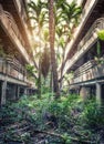 Jungle overgrown buildings