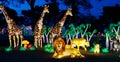 Jungle scene with wild animals at Chinese lantern festival