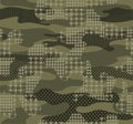 Jungle Seamless camouflage with hounds tooth Pattern