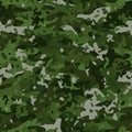 Jungle style camouflage seamless pattern. Shapes of foliage and branches Royalty Free Stock Photo