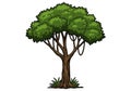 Jungle tree clip art Royalty Free Stock Photo
