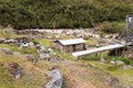 Jungle village bridge camp , Bolivia culture tourist destination Royalty Free Stock Photo