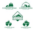 jungle woods camping ground icon logo design