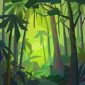 Low poly jungle landscape