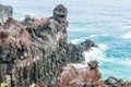 Jungmun Daepo Coast Jusangjeolli Cliff, Jeju Island Royalty Free Stock Photo