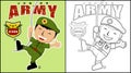 Junior army cartoon hang on chains
