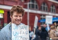 Junior doctor in London protesting against the new contracts