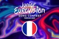 Junior Eurovision 2022, Armenian Junior Eurovision in Yerevan, Participant from France background Eurovision with France flag