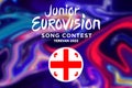 Junior Eurovision 2022, Armenian Junior Eurovision in Yerevan, Participant from Georgia background Eurovision with Georgia flag